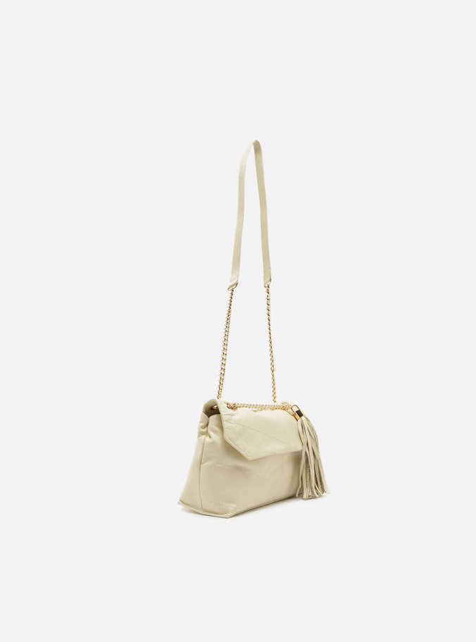 Bolsa Tiracolo Branca Couro Pequena Barbicacho