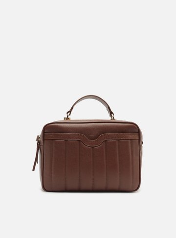 Arezzo — Bolsa Tiracolo Marrom Escura Couro Francine Média