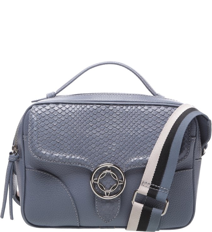 Bolsa Tiracolo Pequena Couro Carol Stone Blue