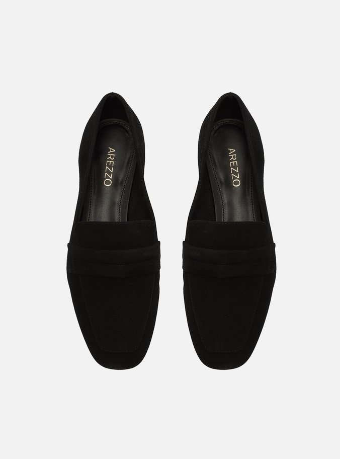 Mocassim Preto Nobuck Rasteiro