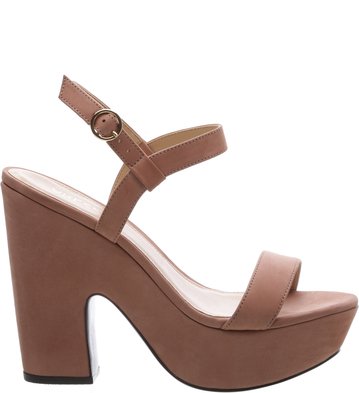 Sandália Plataforma Acamurçada Pop Smoke Rose