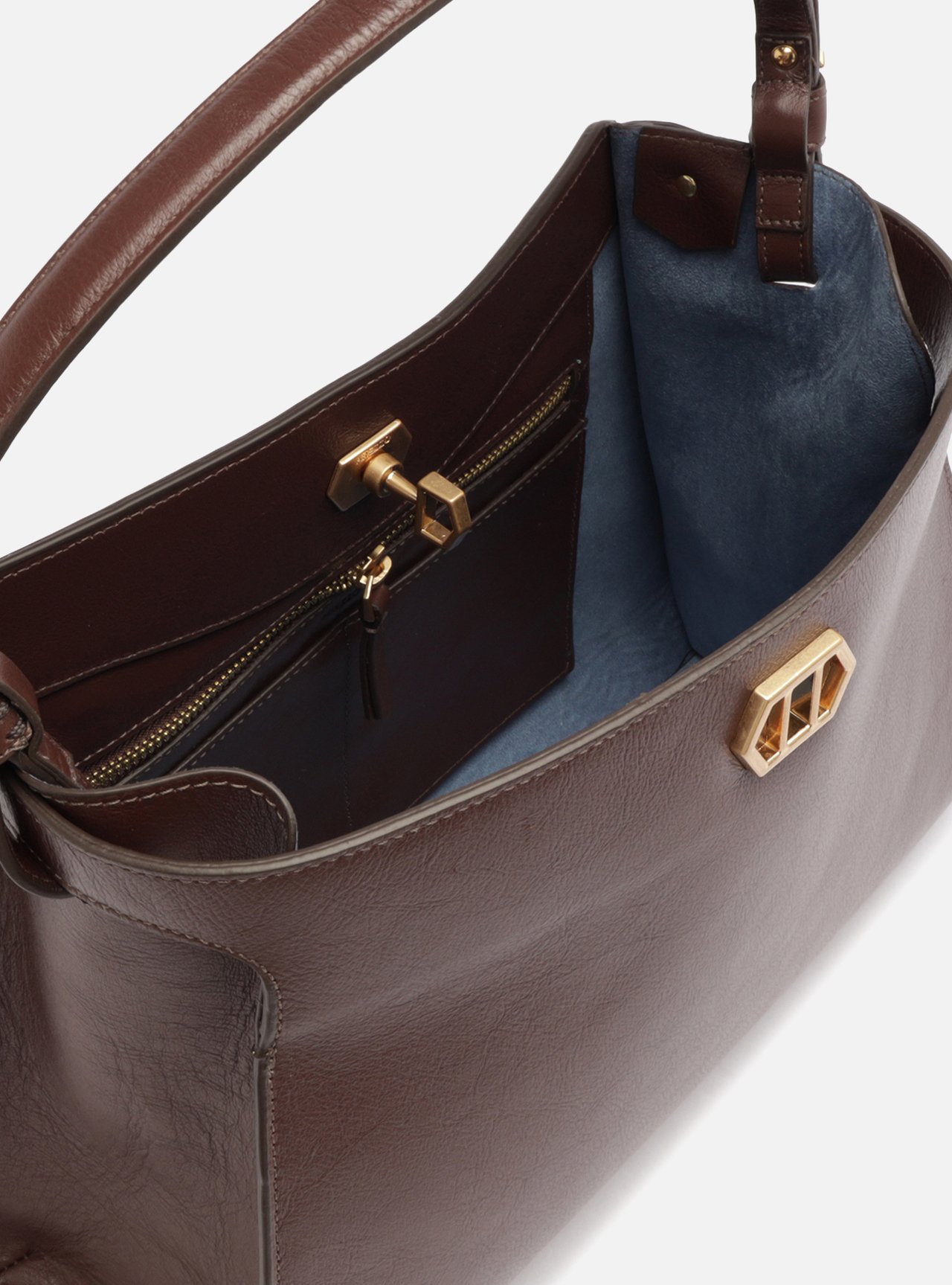 Bolsa Tote Marrom Couro Grande — foto 4