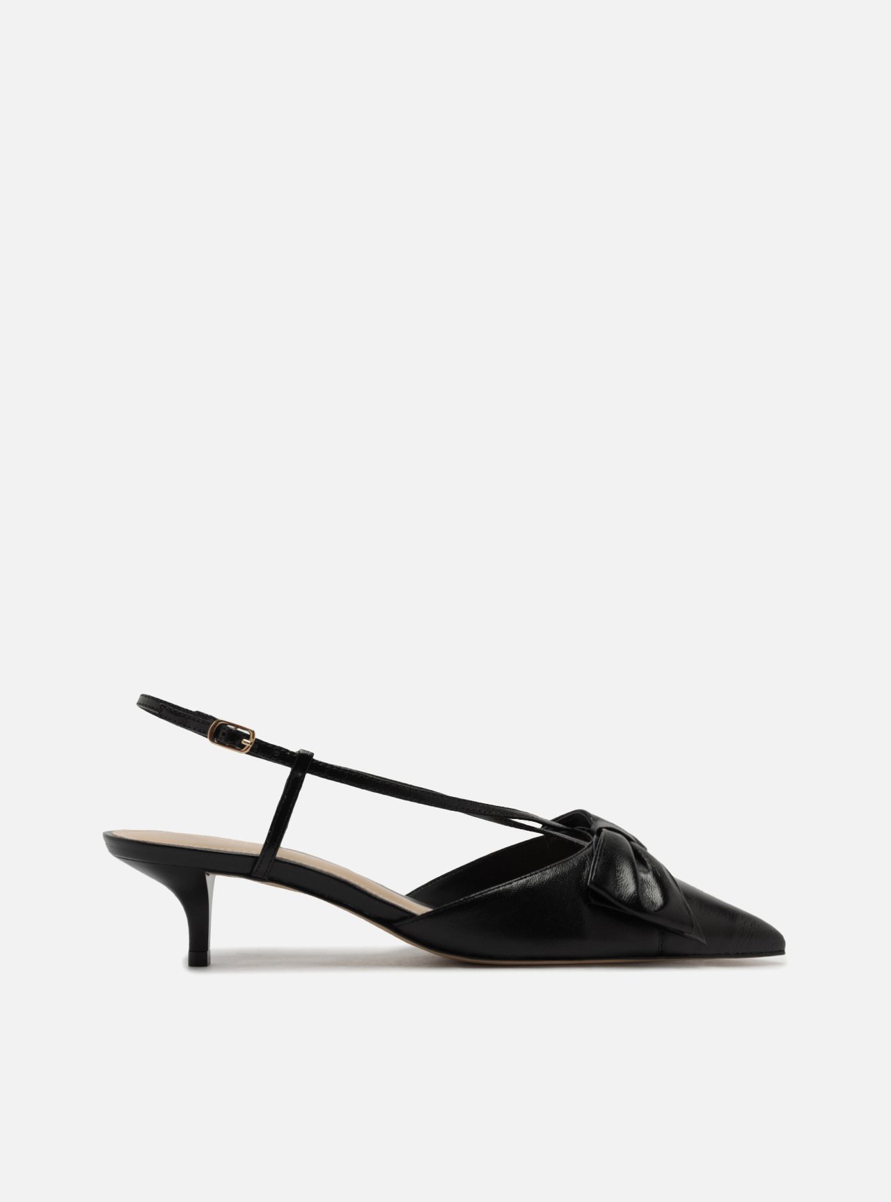 Scarpin Preto Nappa Capra Salto Fino Laço — foto 1