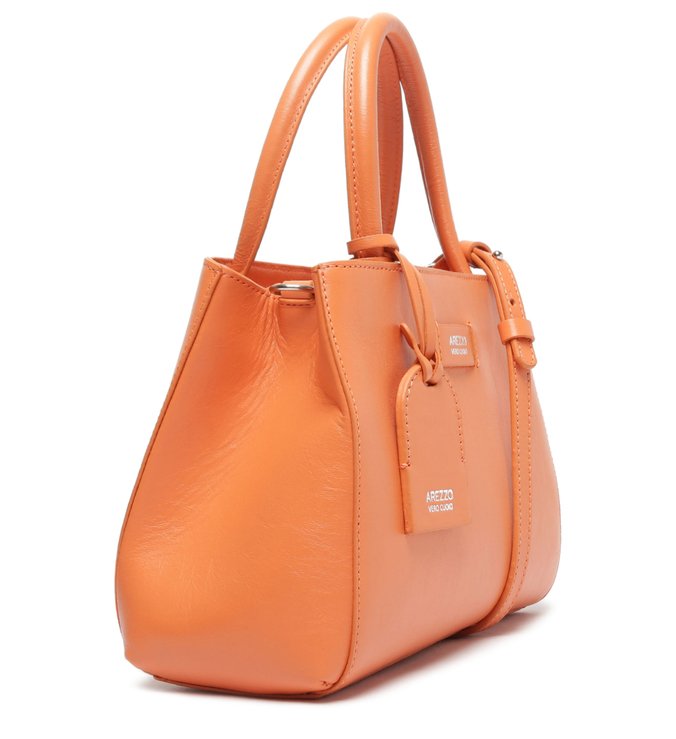 Bolsa Tiracolo Laranja Couro Estruturada Fresh Páprica