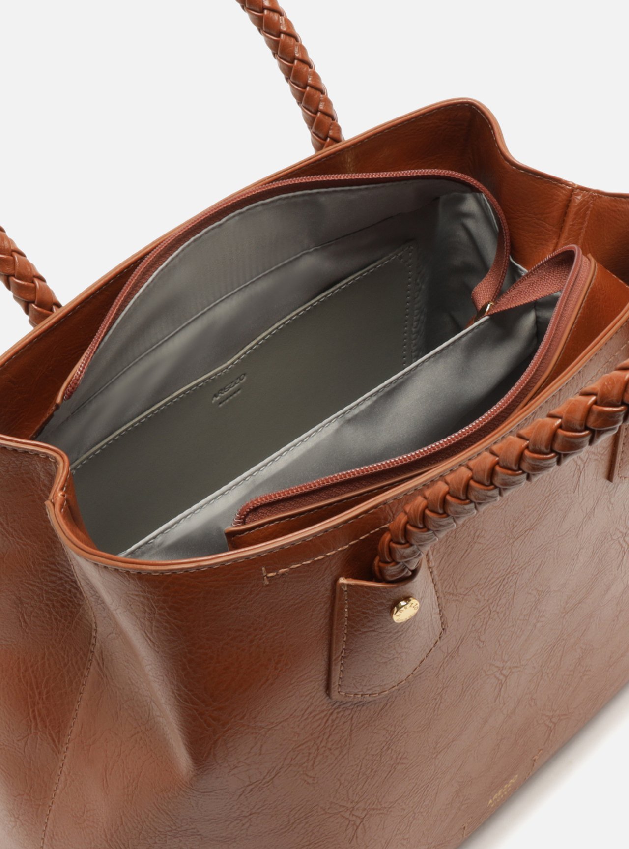 Bolsa Tote Marrom Grande Tressê — foto 4