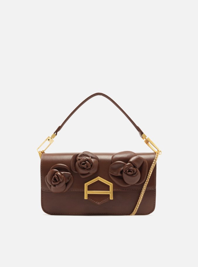 Bolsa Tiracolo Marrom Couro A001 Média Flores