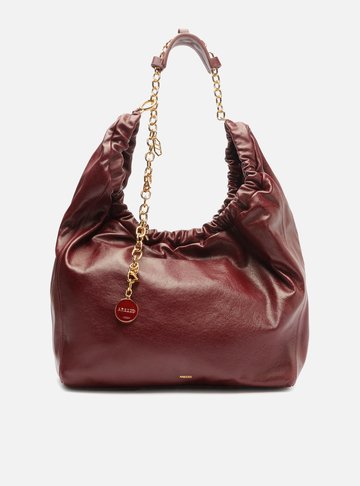Bolsa Hobo Vermelha Couro Olívia Grande