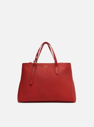 Bolsa Tote Vermelha Média Alça Fivela