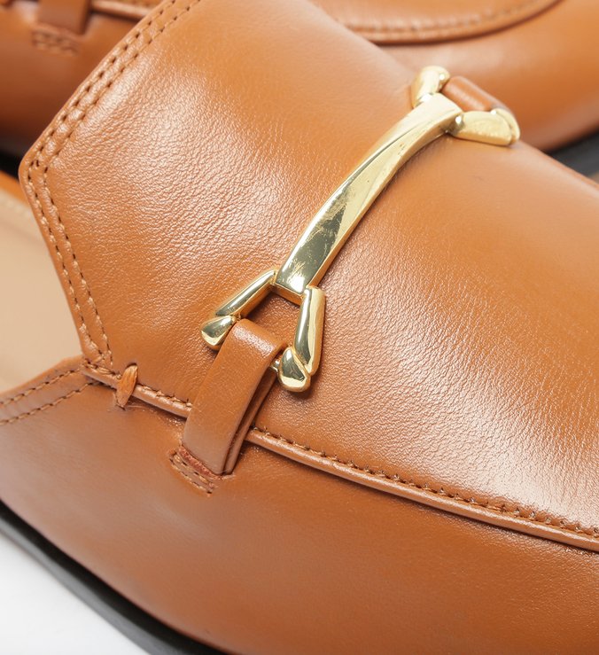 Mule Mocassim Couro Marrom