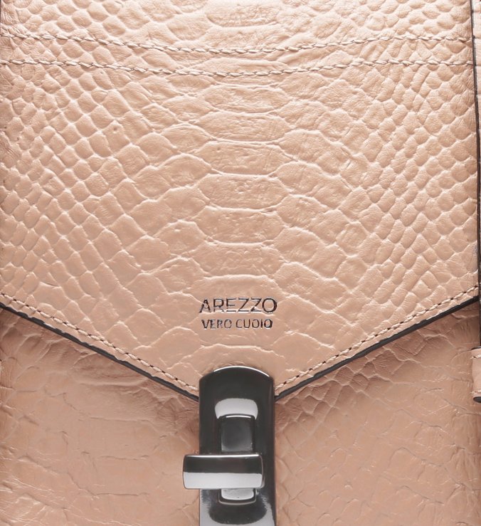 Bolsa Satchel Couro Skin Bege