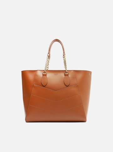Bolsa Tote Marrom Média Costuras