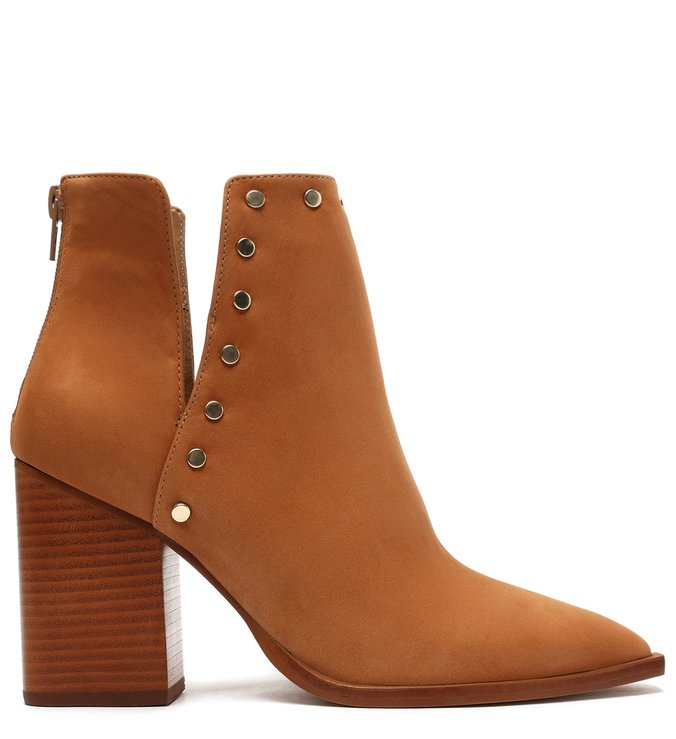 Bota Marrom Nobuck Cano Curto Bloco