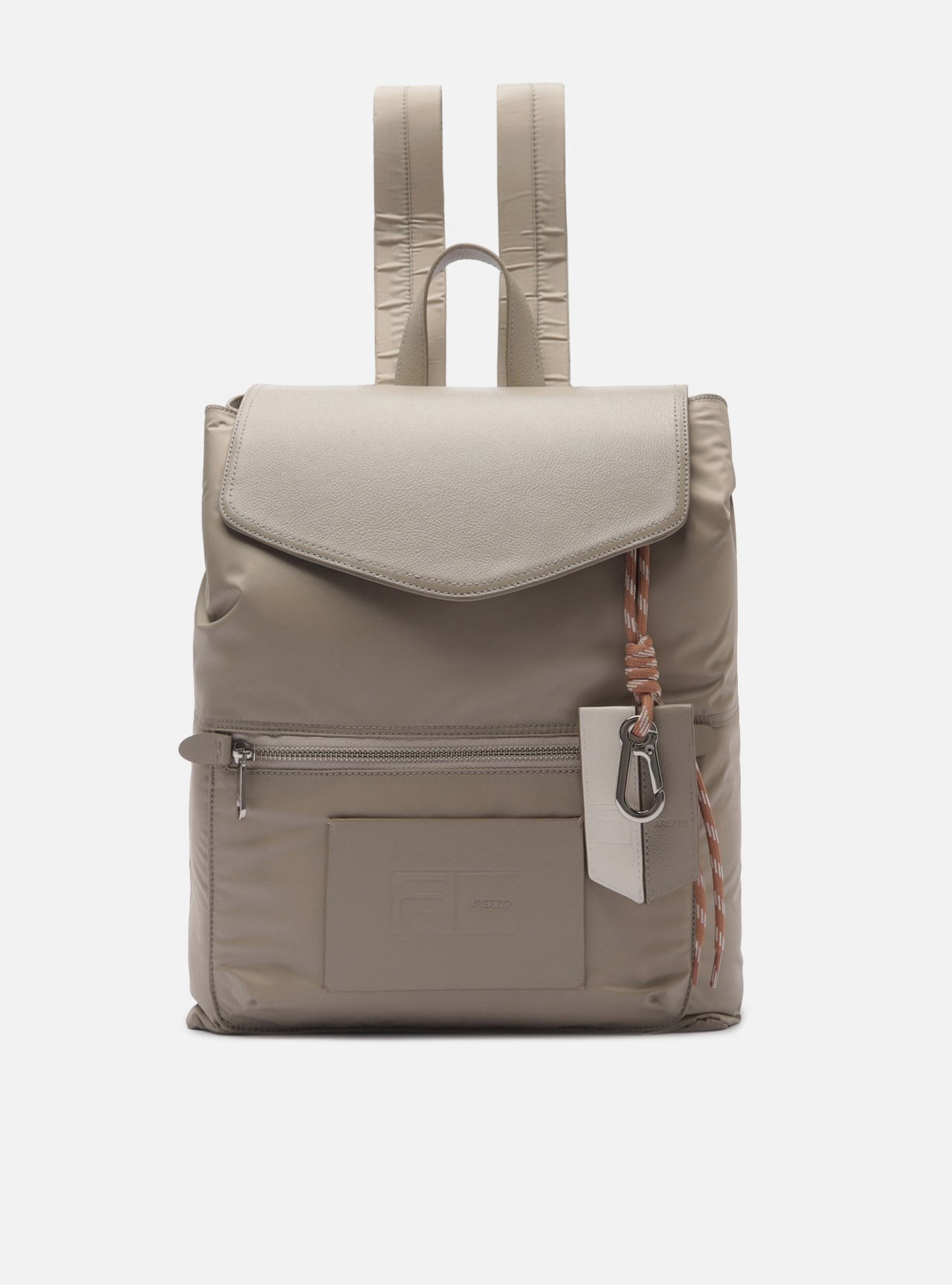 Bolsa Mochila Marrom Média Trança Metais Fila — foto 1