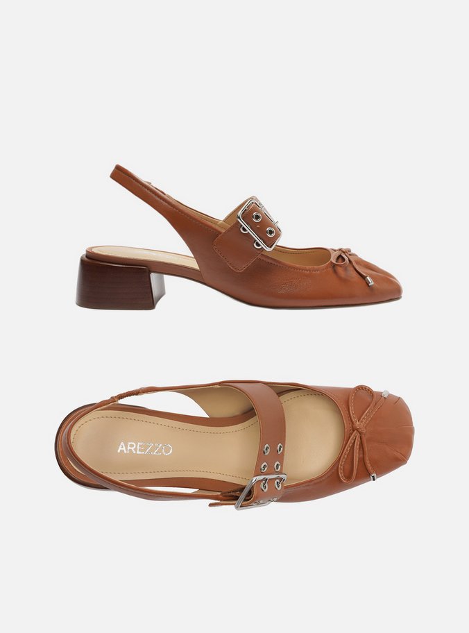 Sapato Boneca Marrom Couro Salto Bloco Fivela