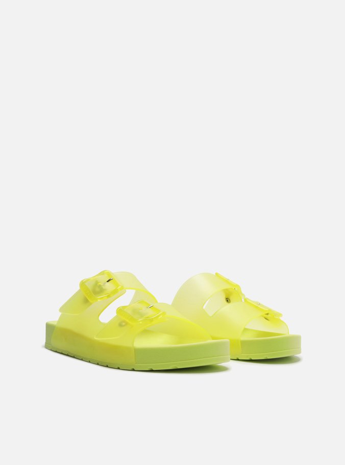 Chinelo Slide Amarelo Fivelas Brizza