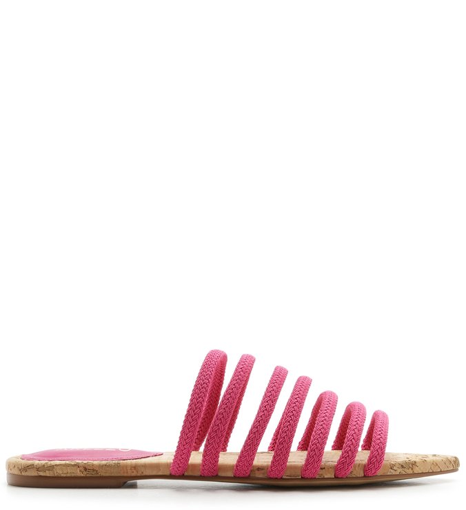 Rasteira Corda Bico Folha Tiras Pink Absolut