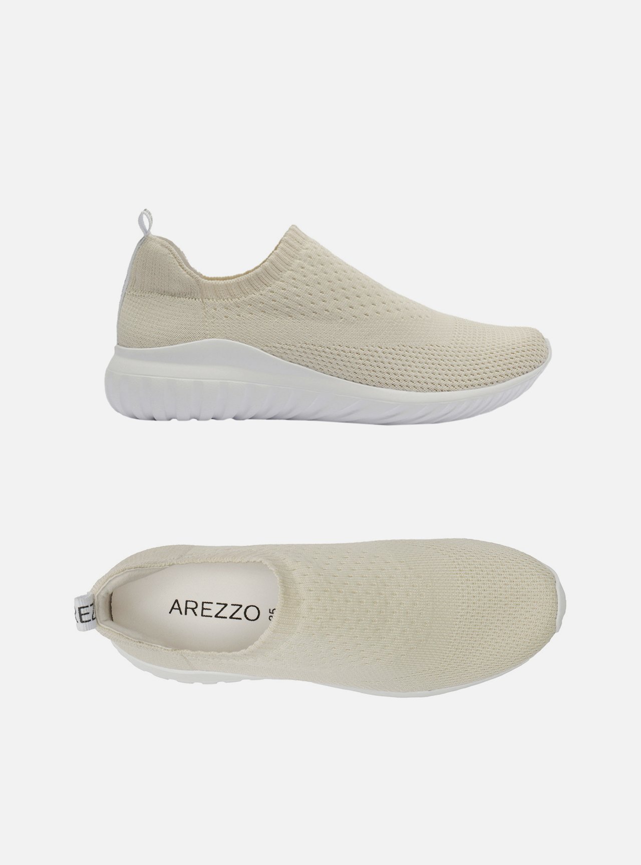 Tênis Slip On Creme Knit Tratorado — foto 5