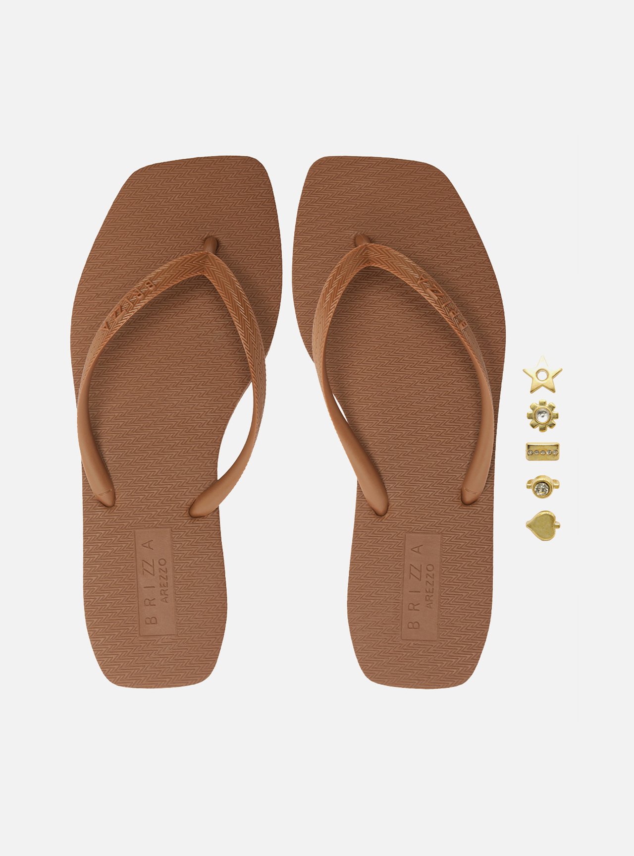 Chinelo de Dedo Marrom Square + Kit Pins — foto 5