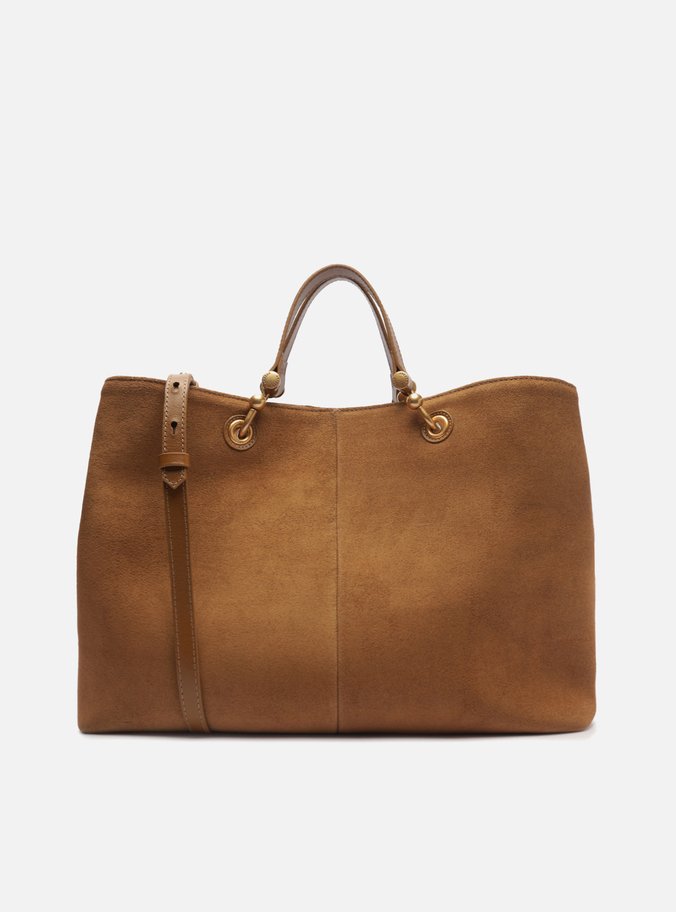 Bolsa Tote Marrom Suede Grande Franjas