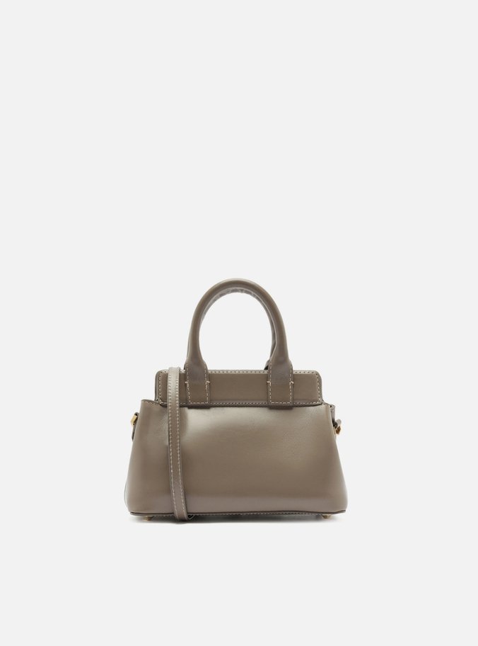 Bolsa Tote Cinza Couro Pequena Bag Charm Victória