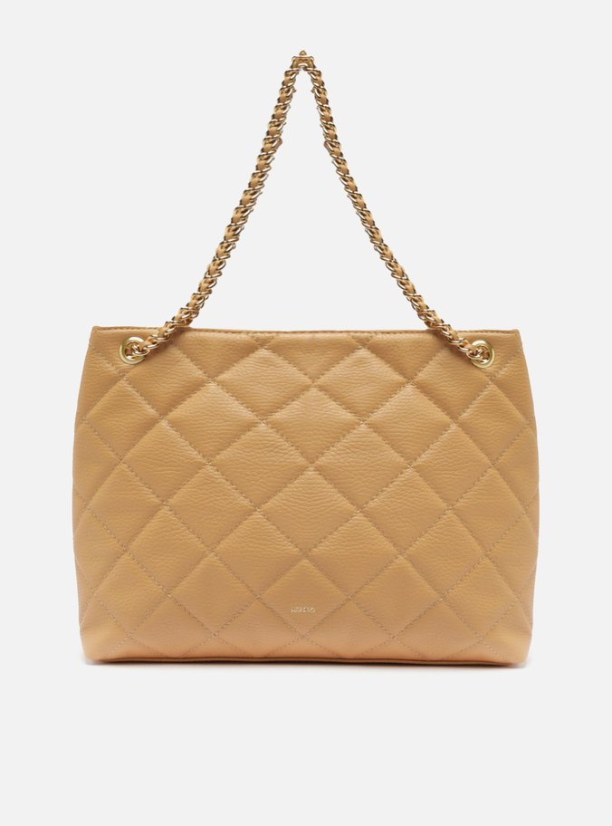 Bolsa Tote Nude Couro Matelassê Média