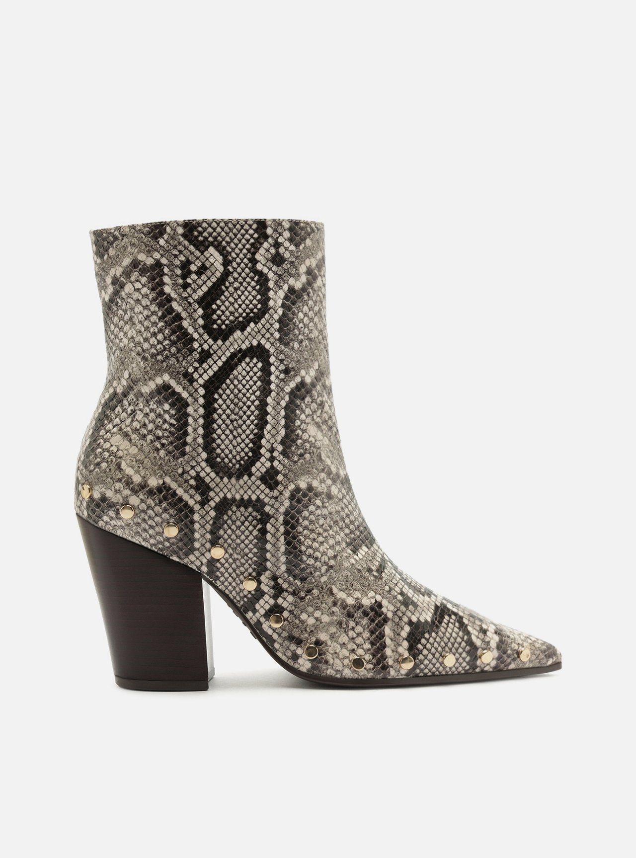 Bota Animal Print Cano Médio Salto Bloco — foto 1