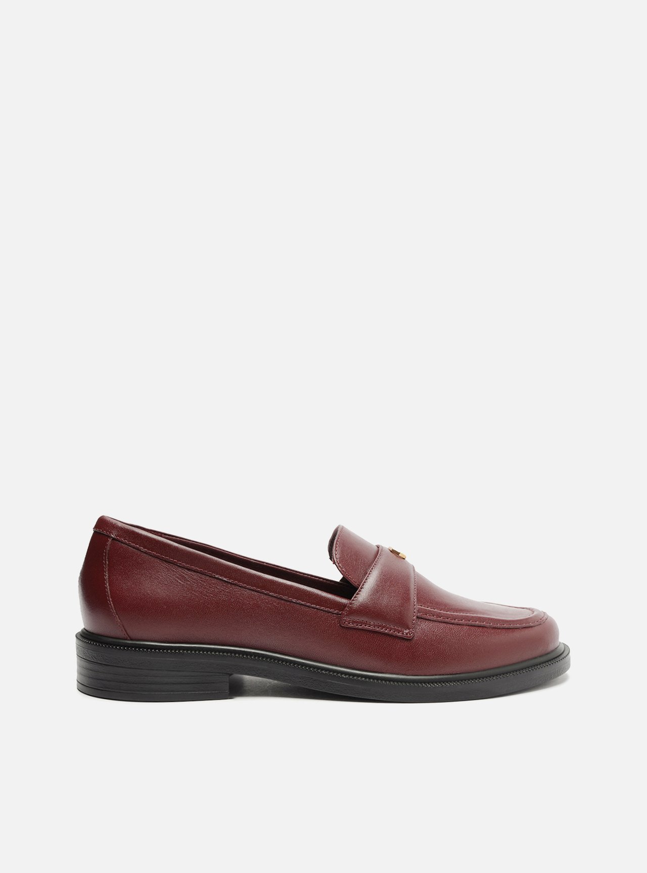 Mocassim Vermelho Couro Bico Redondo — foto 1