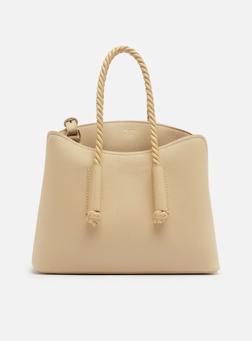 Bolsa Tote Bege Giorno Grande Alça Trançada