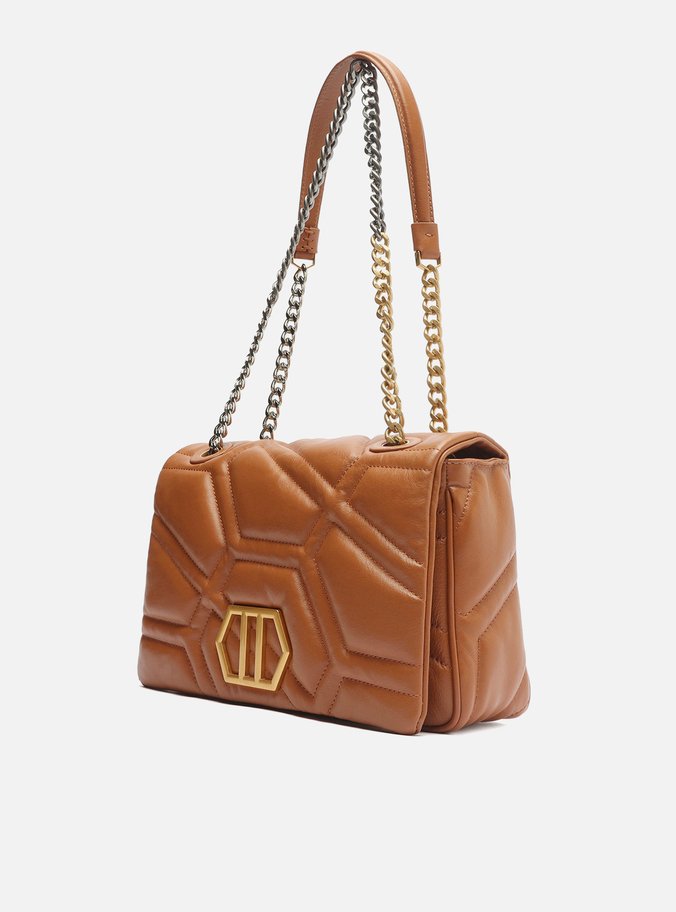 Bolsa Tiracolo Marrom Couro Emma Média Longa