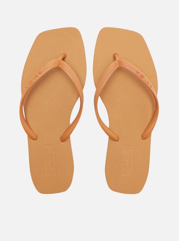 Chinelo de Dedo Laranja Ocre Básico Square Brizza