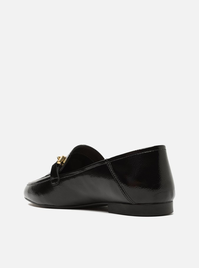 Mocassim Preto Verniz Bico Redondo Bridão Luma Luma