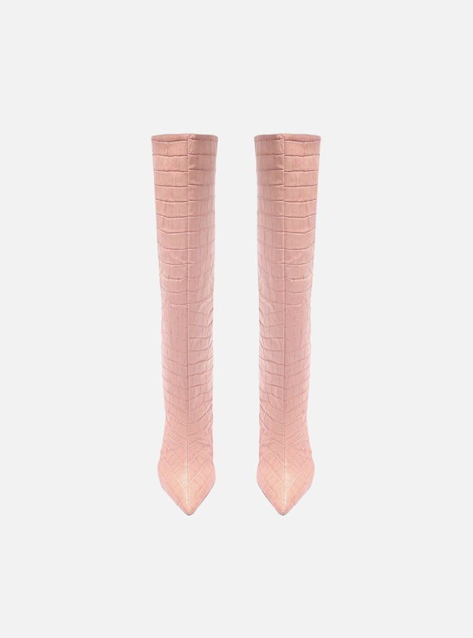 Bota Rosa Soft Croco Cano Alto Miranda
