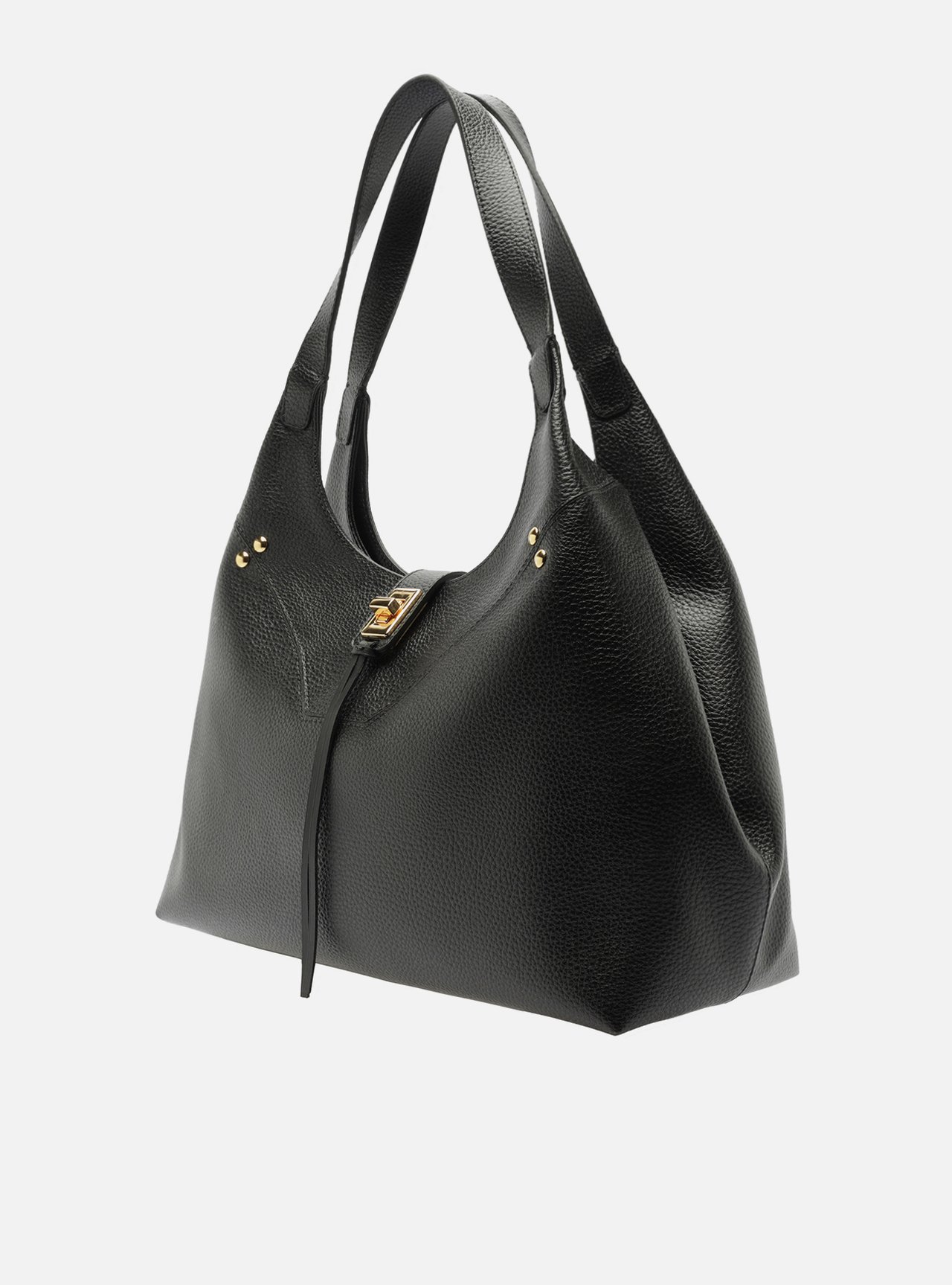 Bolsa Hobo Preta Grande Metais — foto 2