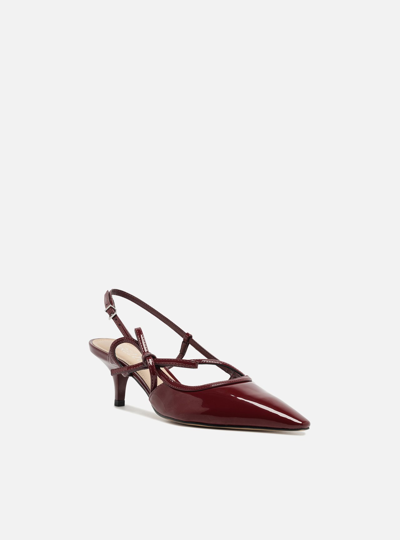 Scarpin Vermelho Salto Fino Slingback Laço — foto 2
