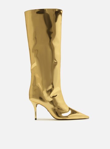 Bota Dourada Cano Longo Salto Fino