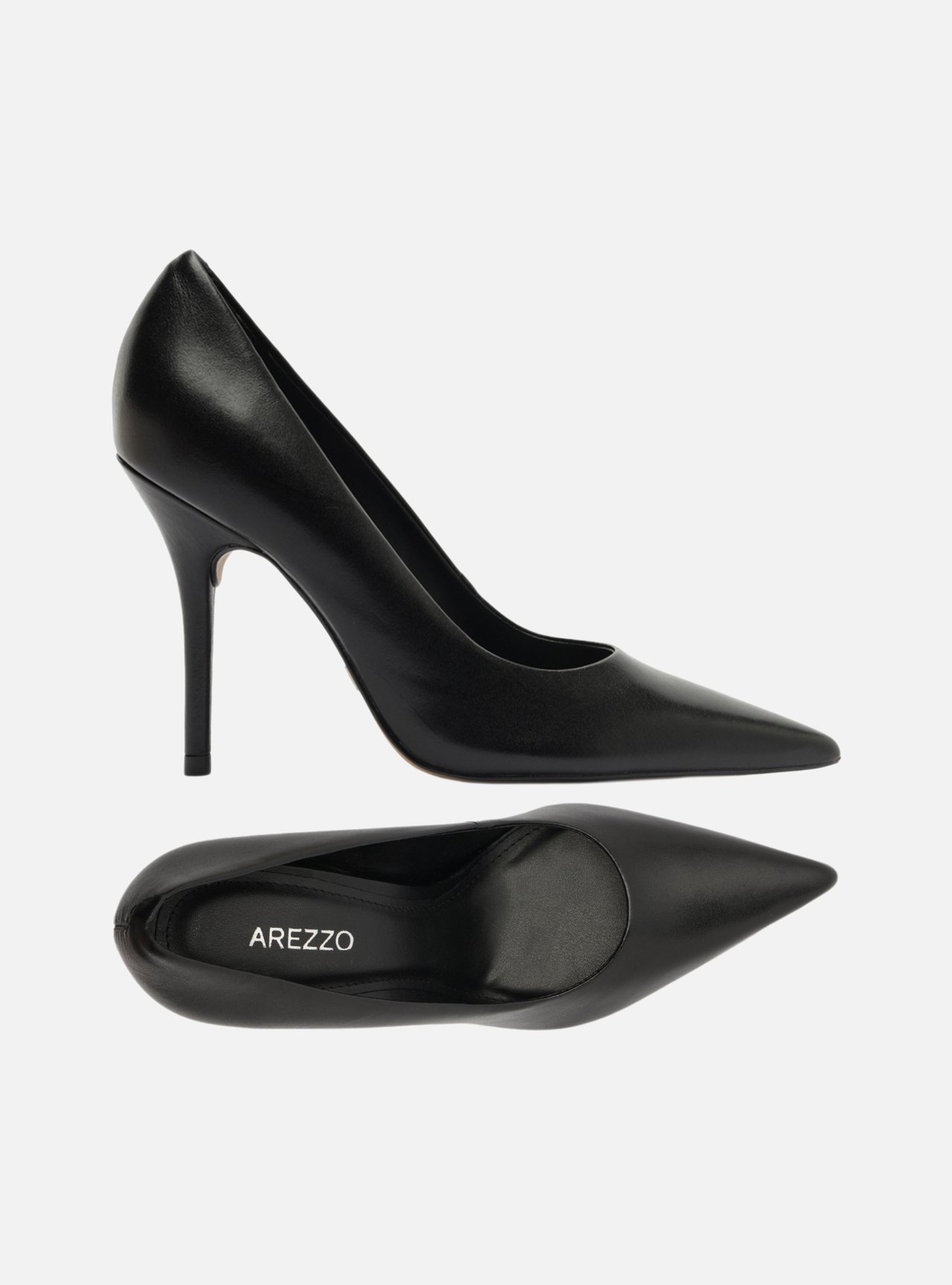 Scarpin Preto Couro Salto Alto Bico Fino Gigi — foto 6