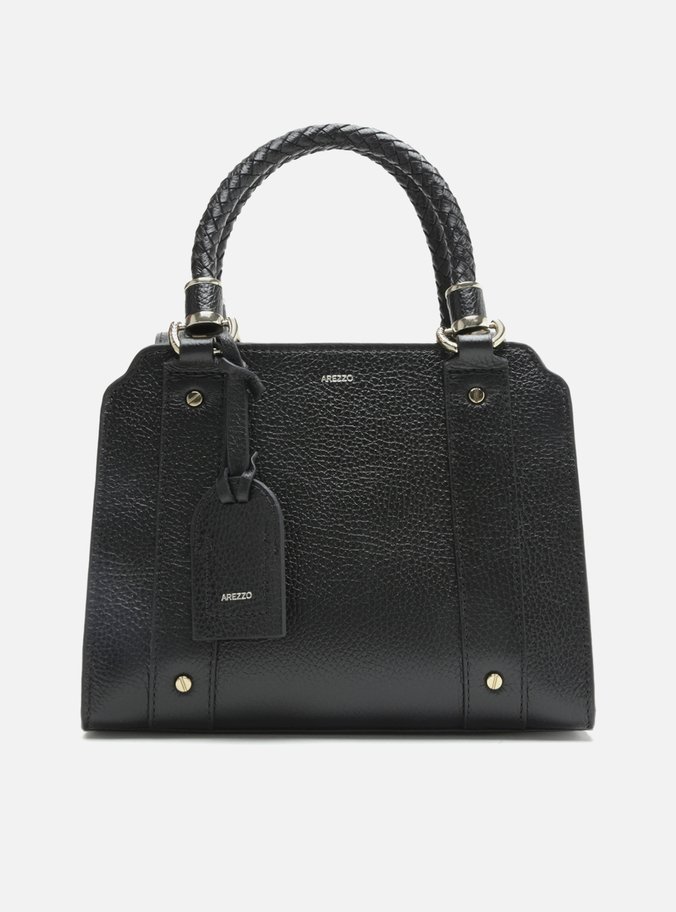 Bolsa Tote Couro Preta Piazza Média