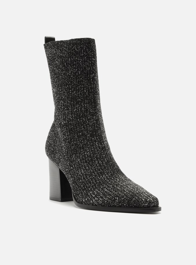 Skinny Boot Mescla Knit Cano Médio Bloco