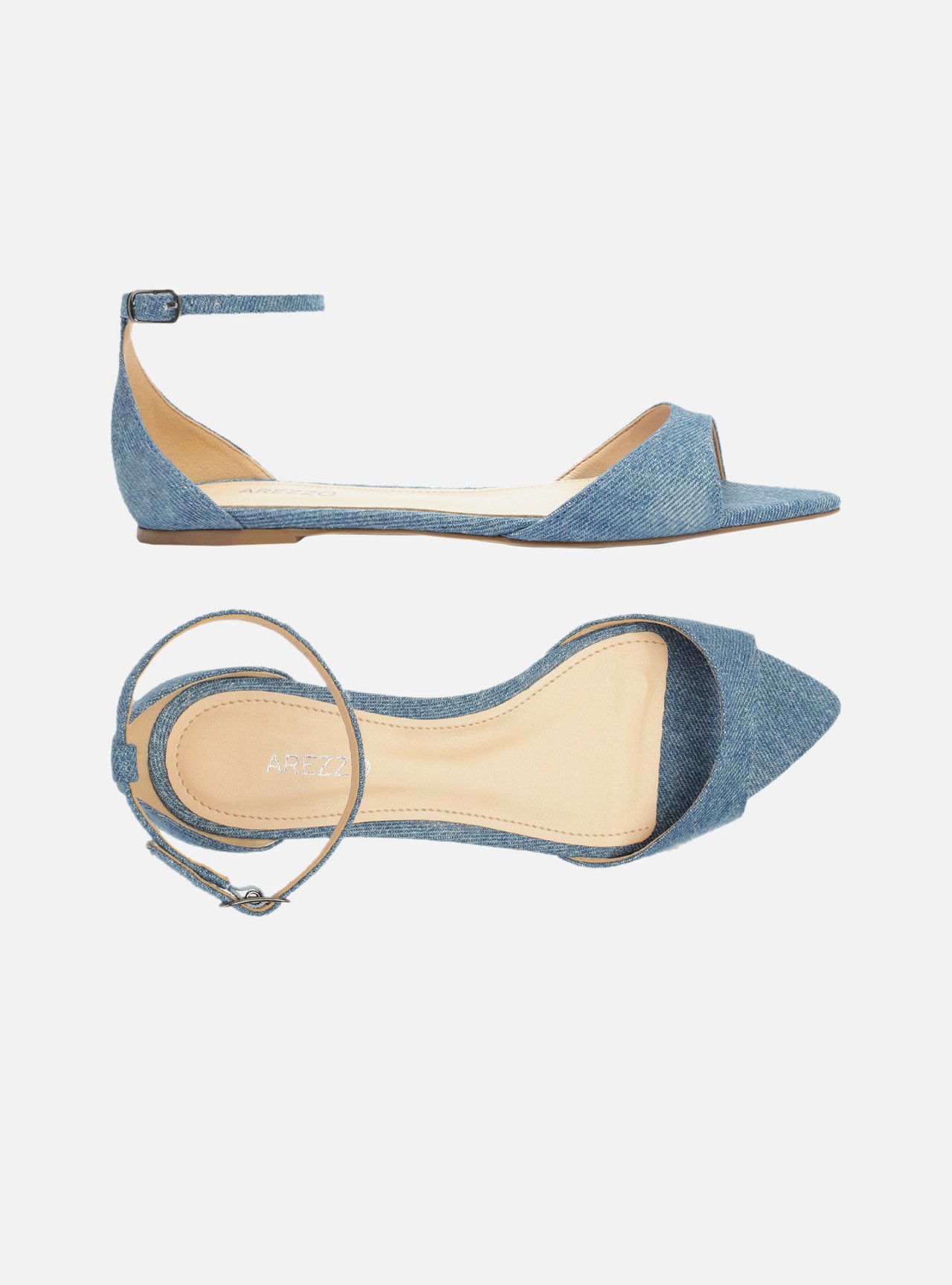 Sandália Rasteira Azul Denim Bico Fino — foto 10
