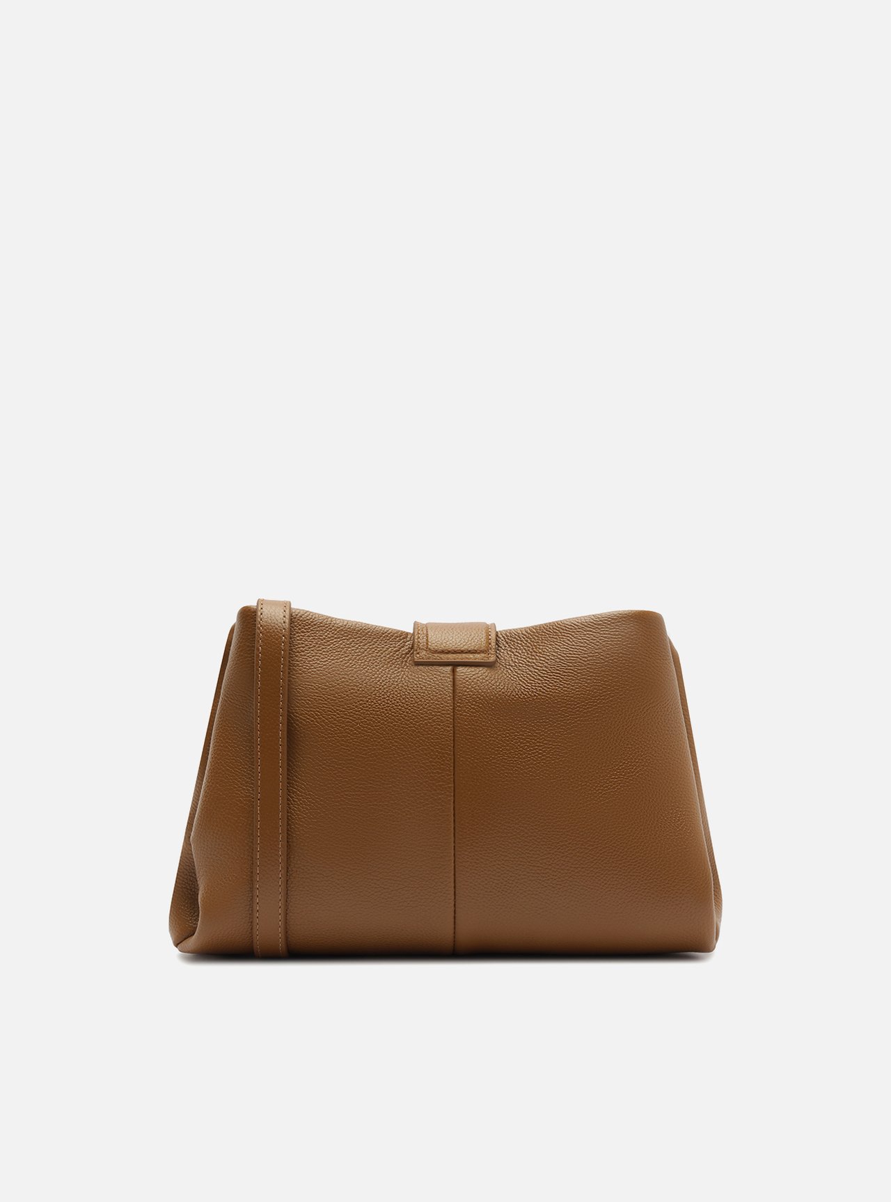 Bolsa Tiracolo Caramelo Couro Média Tira Metal — foto 3