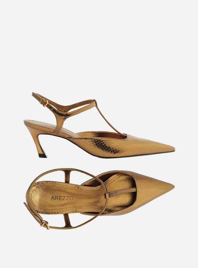 Scarpin Dourado Snake Salto Kitten Aberto Telma