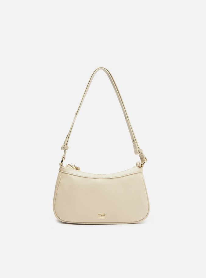 Bolsa Tiracolo Off-White Pequena Zíper Básica