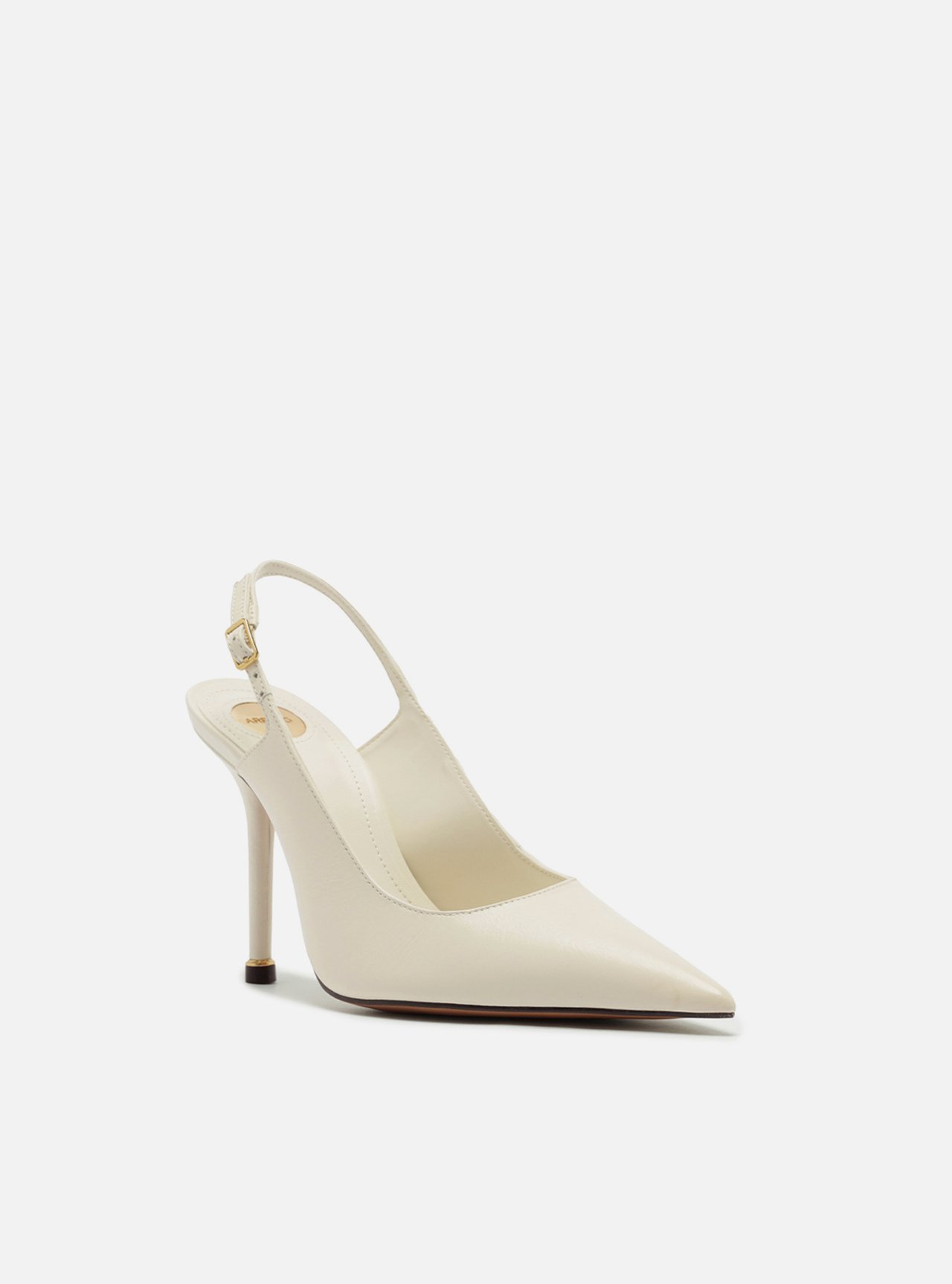 Scarpin Branco Couro Salto Fino Slingback — foto 2