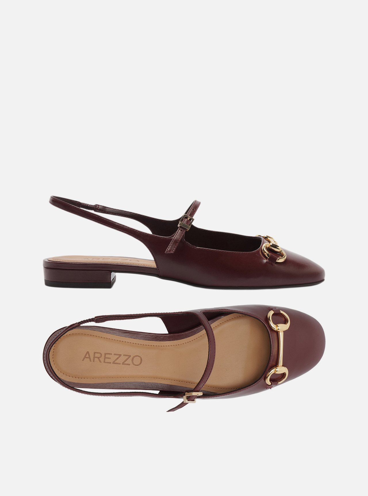 Sapatilha Vermelha Couro Bico Redondo Bridão Slingback — foto 6