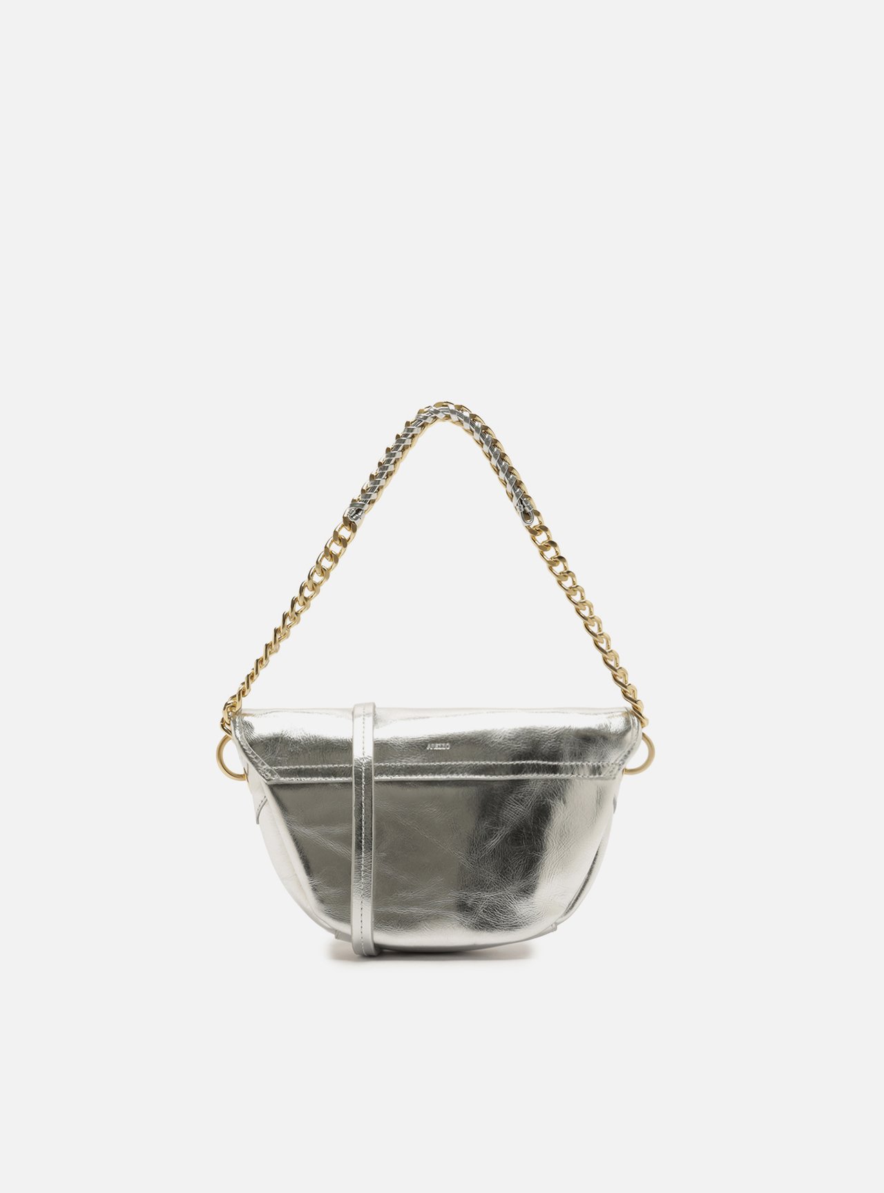 Bolsa Tiracolo Dourada Couro Média Laço — foto 3