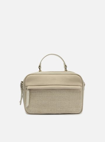 Bolsa Tiracolo Bege Prione Média Palha