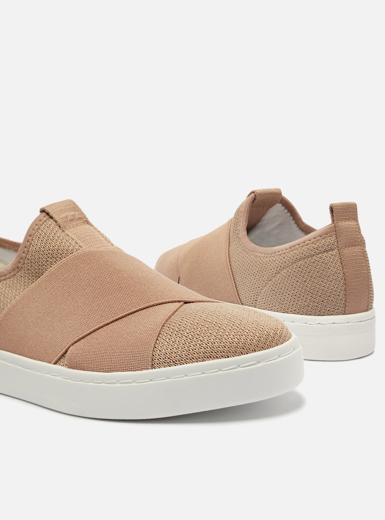 T nis Slip On Nude Tecido El sticos