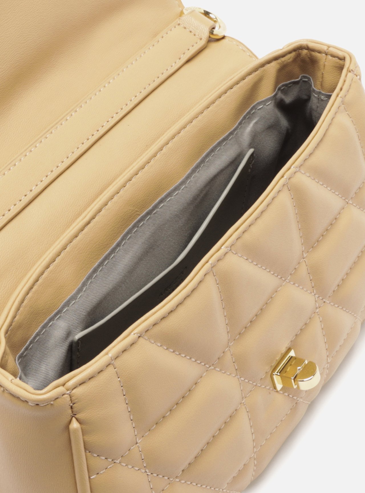 Bolsa Tiracolo Bege Matelassê Média — foto 4