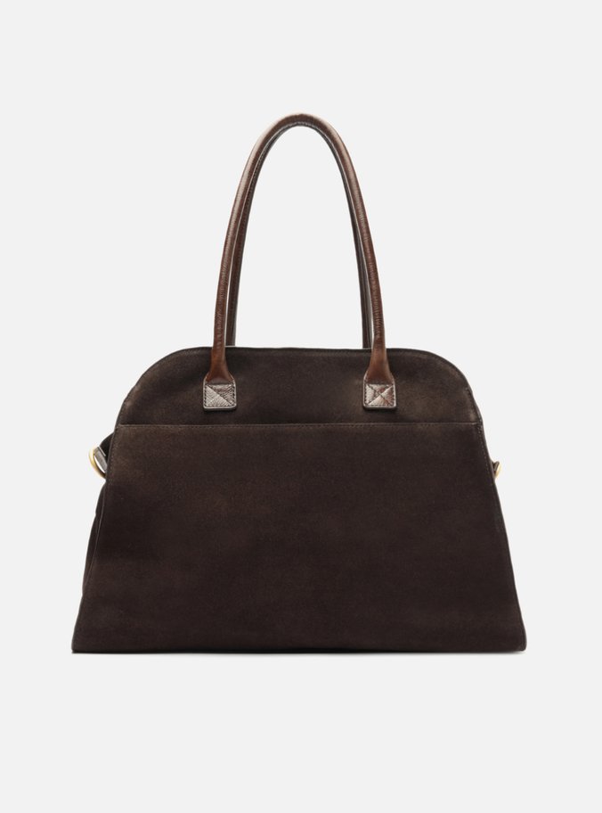 Bolsa Shopping Marrom Couro Acamurçado Grande