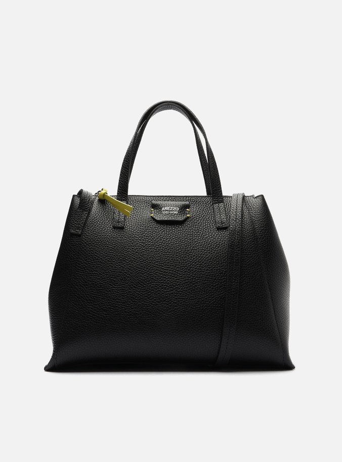 Bolsa Tote Preta Couro Ísis Grande